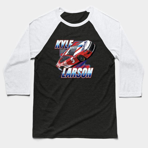 Kyle Larson #5 Valvoline Baseball T-Shirt by art.Hamdan